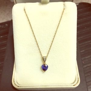 Genuine Sapphire and Diamond Heart Pendant